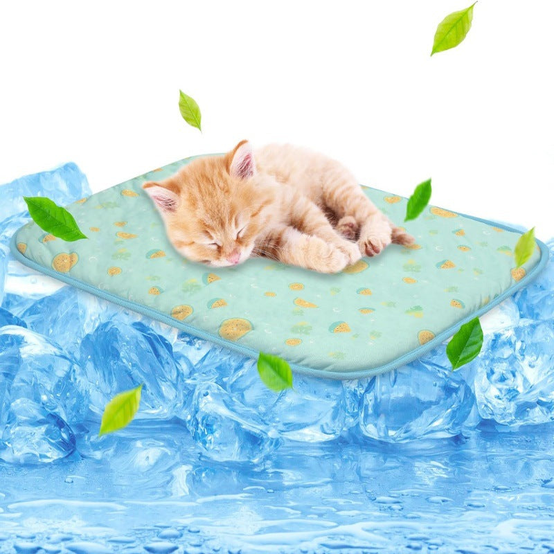 Unisex nan self-cooling pet cooling mat with pressure-activated gel core and non-slip bottom