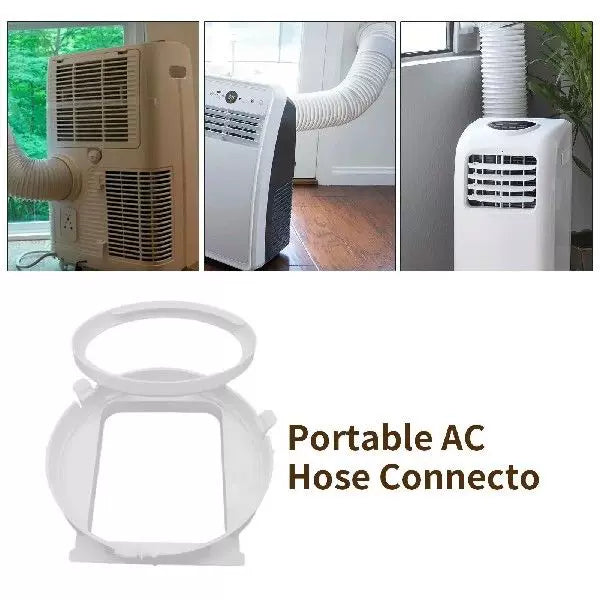 Unisex one size universal window fan adapter with circular exhaust collar and quick-release flange for portable air conditioners