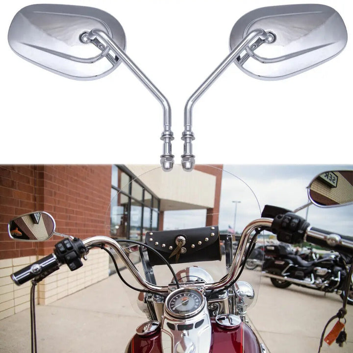 Adjustable Motorcycle Rearview Mirror with High-Quality Chrome Finish