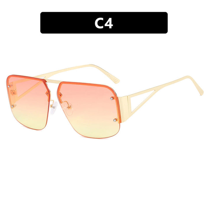 Women’s Futuristic Sunglasses with Square Frame and Mirrored Lenses