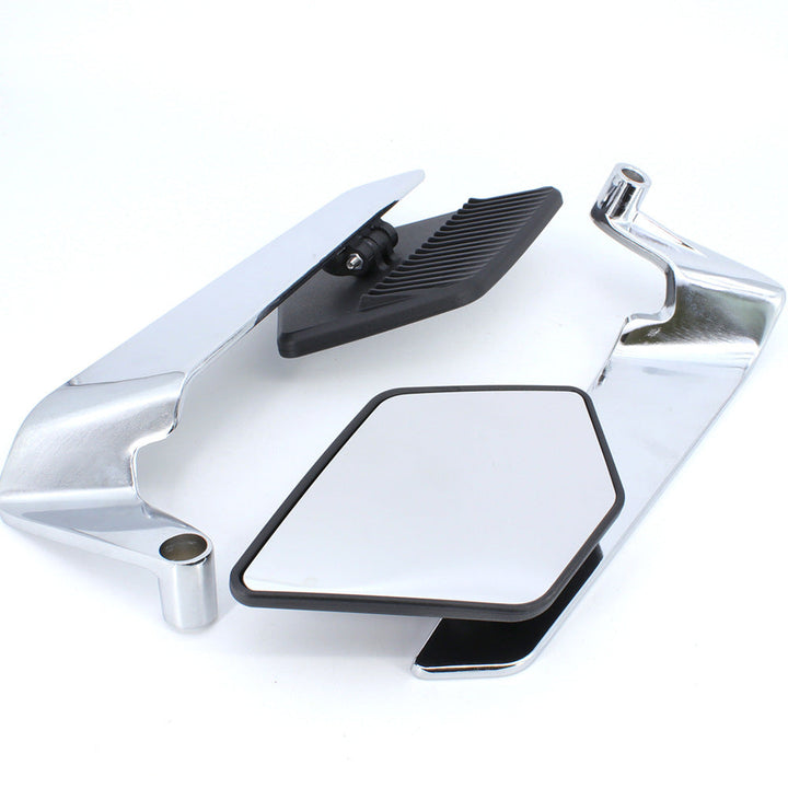 Motorcycle rearview mirror with modern, aerodynamic design