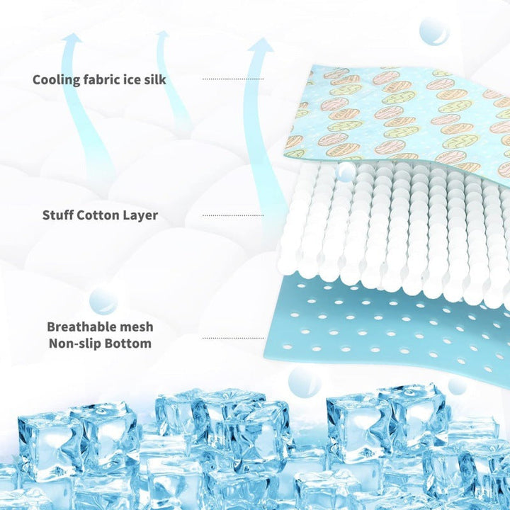 Unisex nan self-cooling pet cooling mat with pressure-activated gel core and non-slip bottom