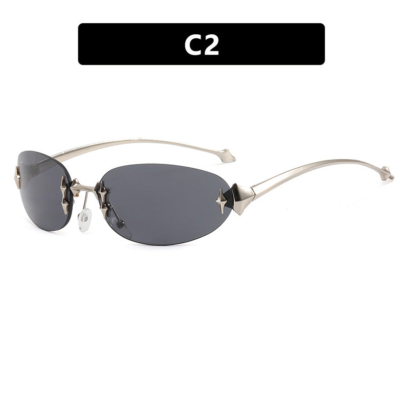 Ladies fashionable sunglasses in futuristic design with mirrored frame
