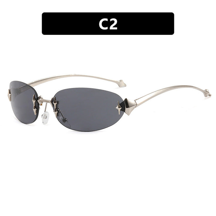 Ladies fashionable sunglasses in futuristic design with mirrored frame