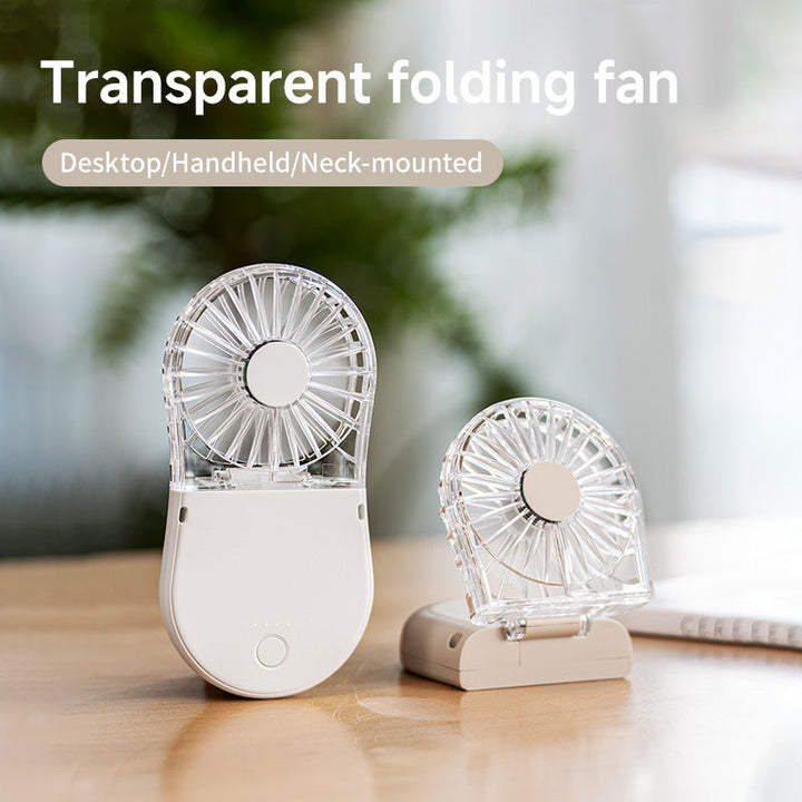 Unisex Portable Rechargeable Handheld Fan with Mirror