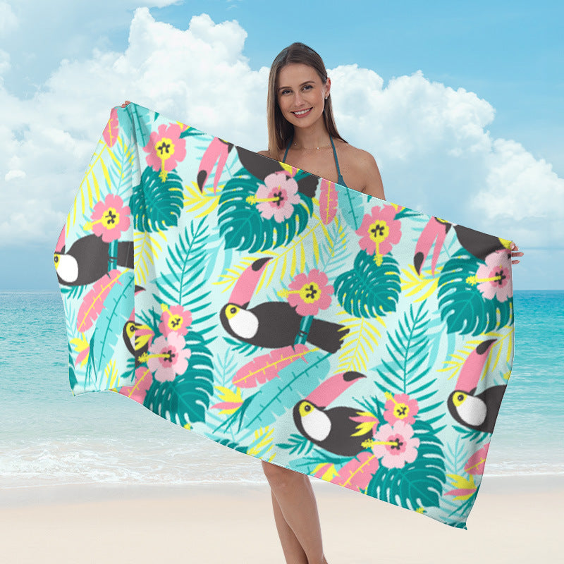 Beach towel with mirrored mandala design