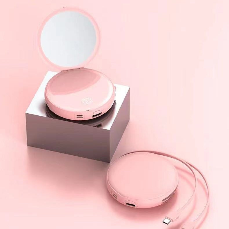 Portable mirror with USB charging function