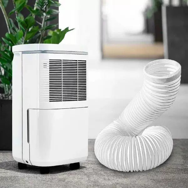 Unisex one size universal flexible corrugated exhaust hose for portable air conditioner with reinforced intake collar and extendable length