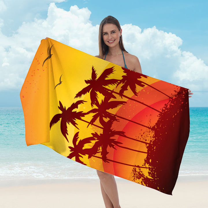 Beach towel with mirrored mandala design