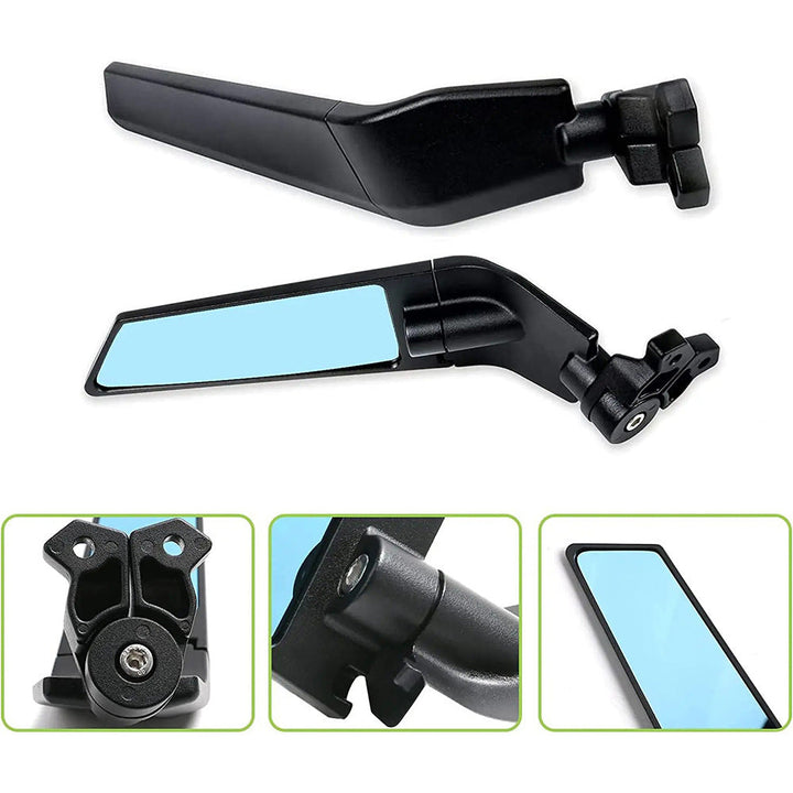 Adjustable motorcycle rearview mirrors with high-quality mounting system