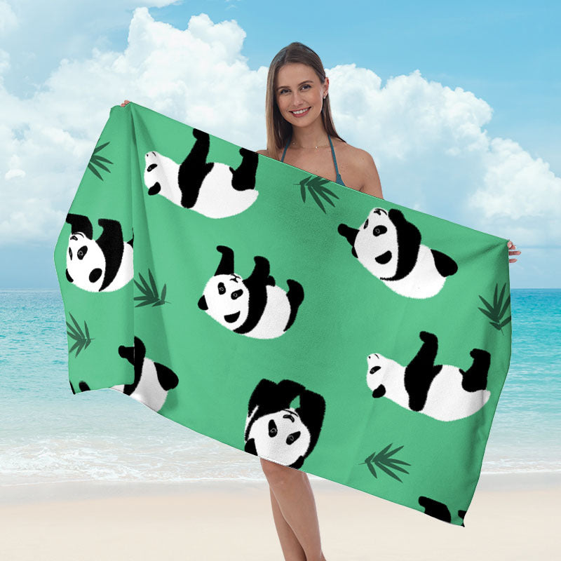 Beach towel with mirrored mandala design
