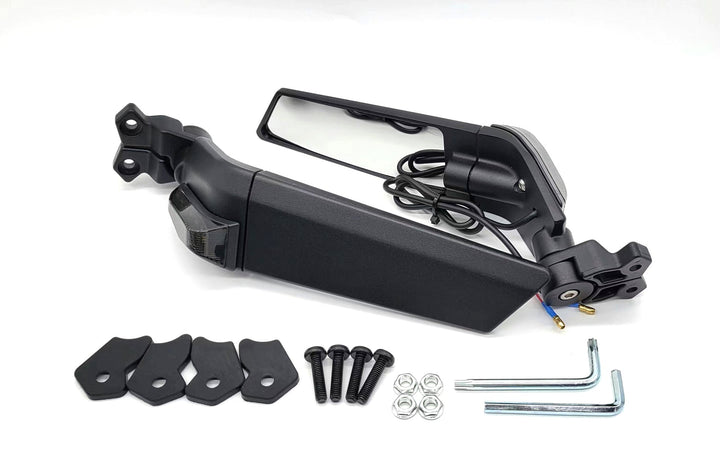 Adjustable motorcycle rearview mirrors with high-quality mounting system