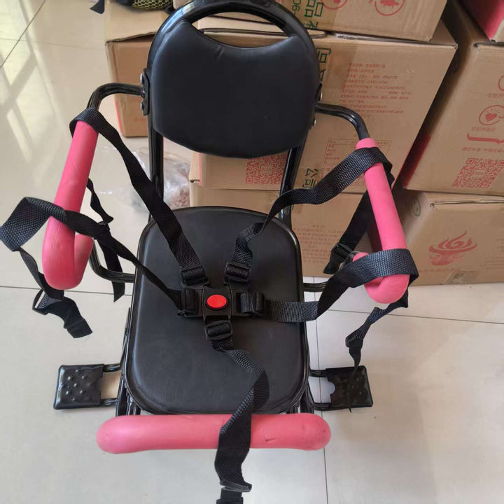 toddler safety bike seat with adjustable five-point harness padded armrests and footrests
