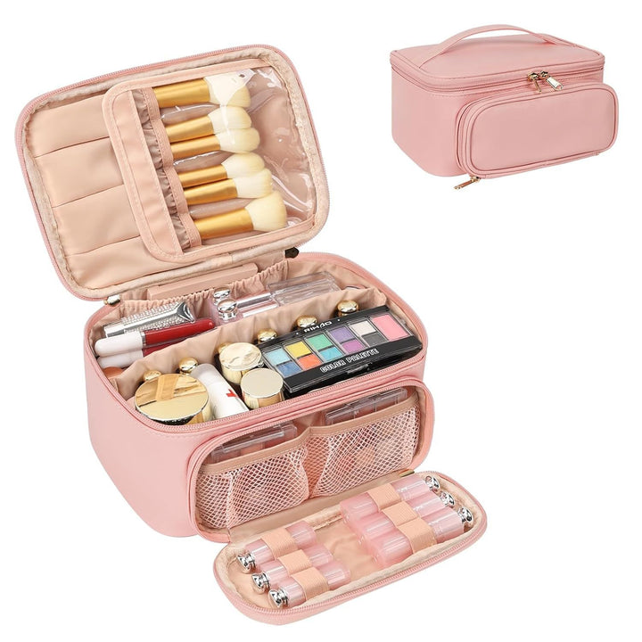 Cosmetic Organizer with Compartments and Mirror
