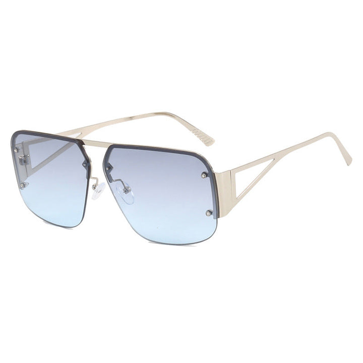 Women’s Futuristic Sunglasses with Square Frame and Mirrored Lenses