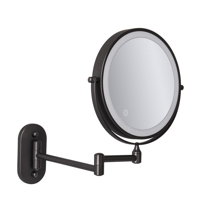 Rechargeable wall-mounted shaving mirror | 360° rotation. 1X/10X magnification and adjustable LED lighting for use in the bathroom