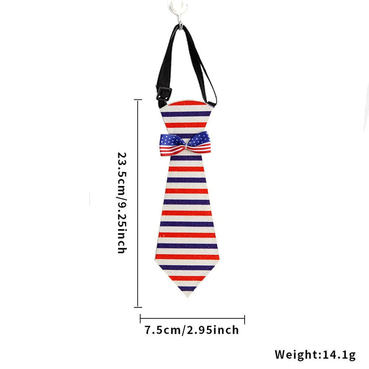 Unisex nan patriotic striped pet necktie with adjustable elastic collar