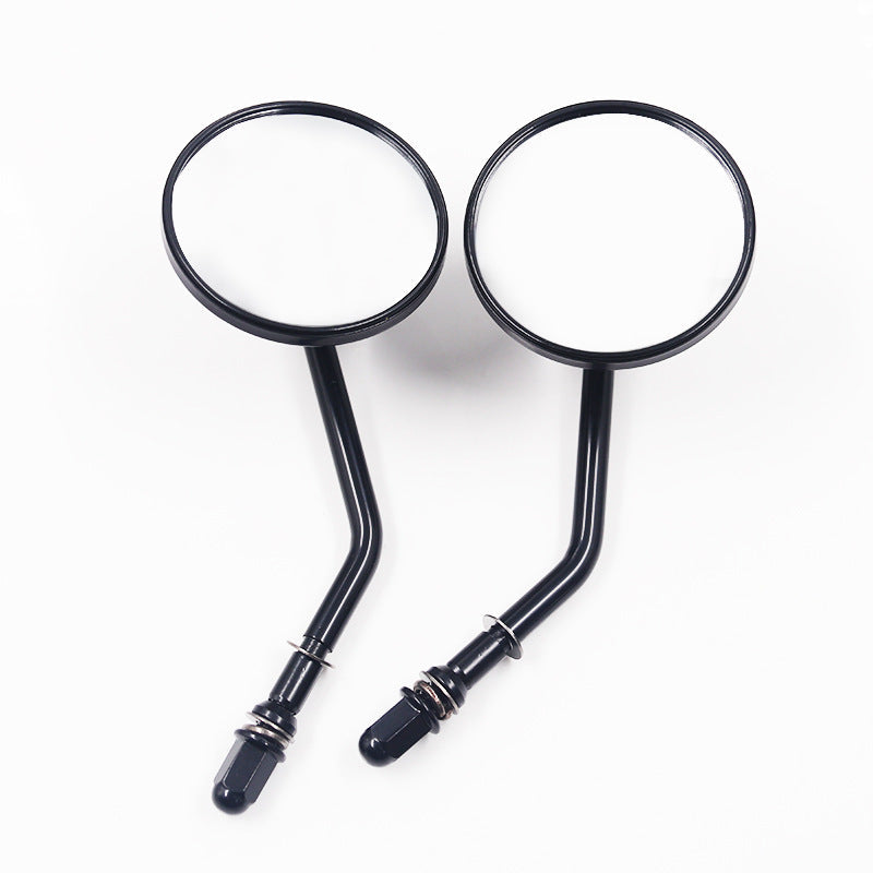 Motorcycle rearview mirror with adjustable arm and light effect