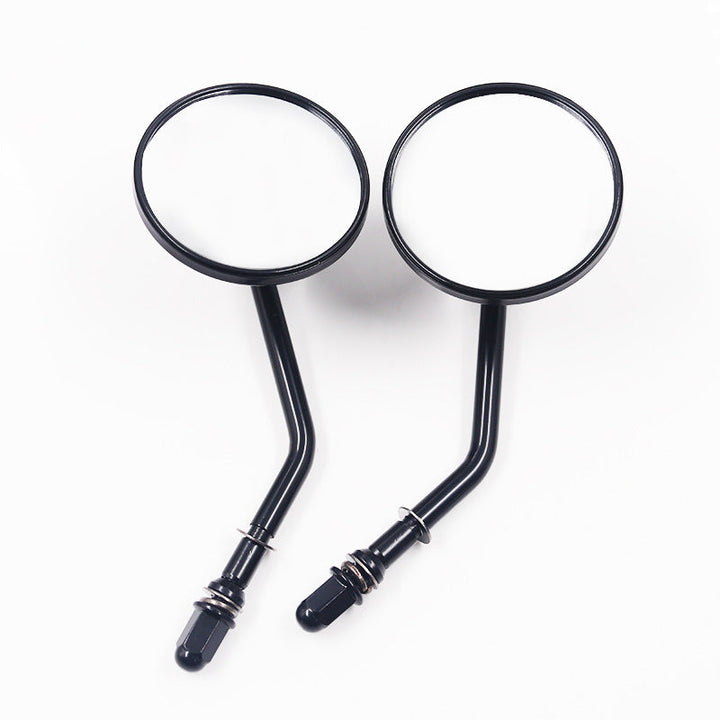 Motorcycle rearview mirror with adjustable arm and light effect