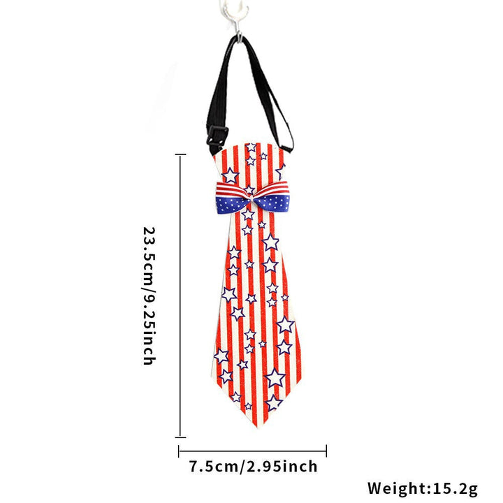 Unisex nan patriotic striped pet necktie with adjustable elastic collar