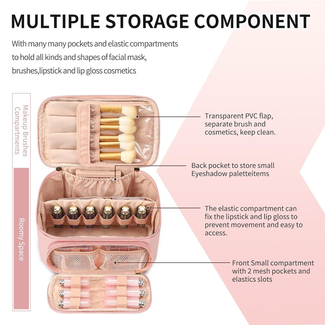 Cosmetic Organizer with Compartments and Mirror