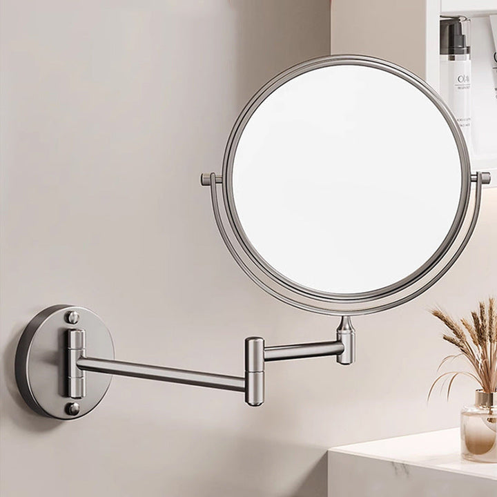 Rechargeable Wall Mounted Shaving Mirror | 360° Rotation. 1X/10X Magnification &amp; Adjustable LED Lighting for Bathroom Use