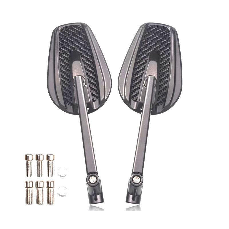 Motorcycle rearview mirror with modern design made of aluminum