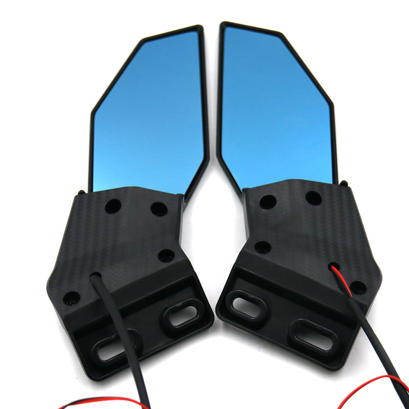 Motorcycle mirror set with integrated LED turn signal