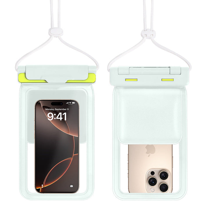 Water-repellent smartphone case with neck strap |