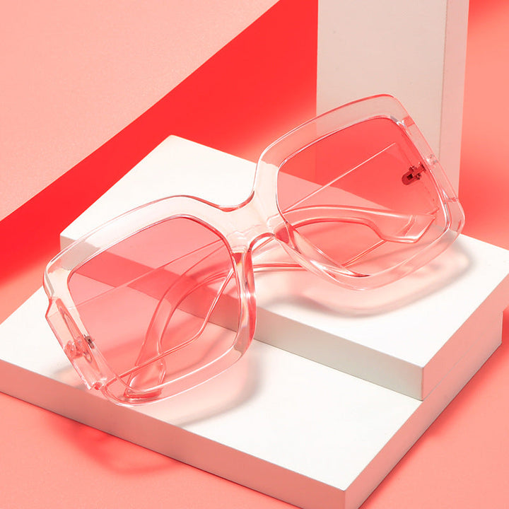Women modern square sunglasses with mirror lenses