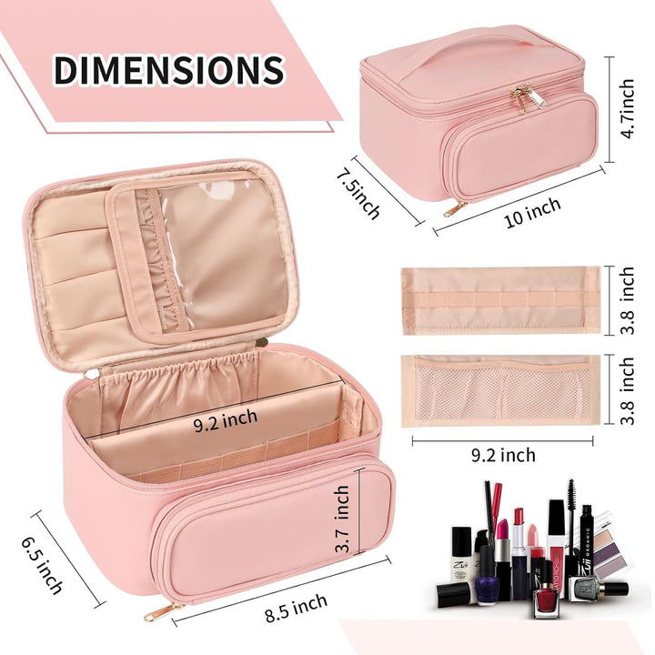 Cosmetic Organizer with Compartments and Mirror