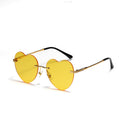 Ladies trendy heart sunglasses with mirrored lenses