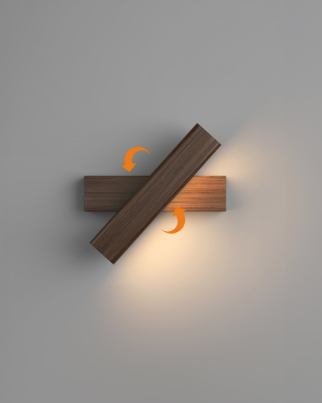 Rotatable wall lamp with Nordic wood grain