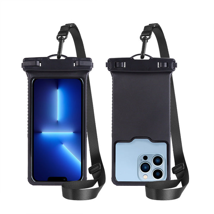 Unisex waterproof smartphone case with adjustable carrying strap