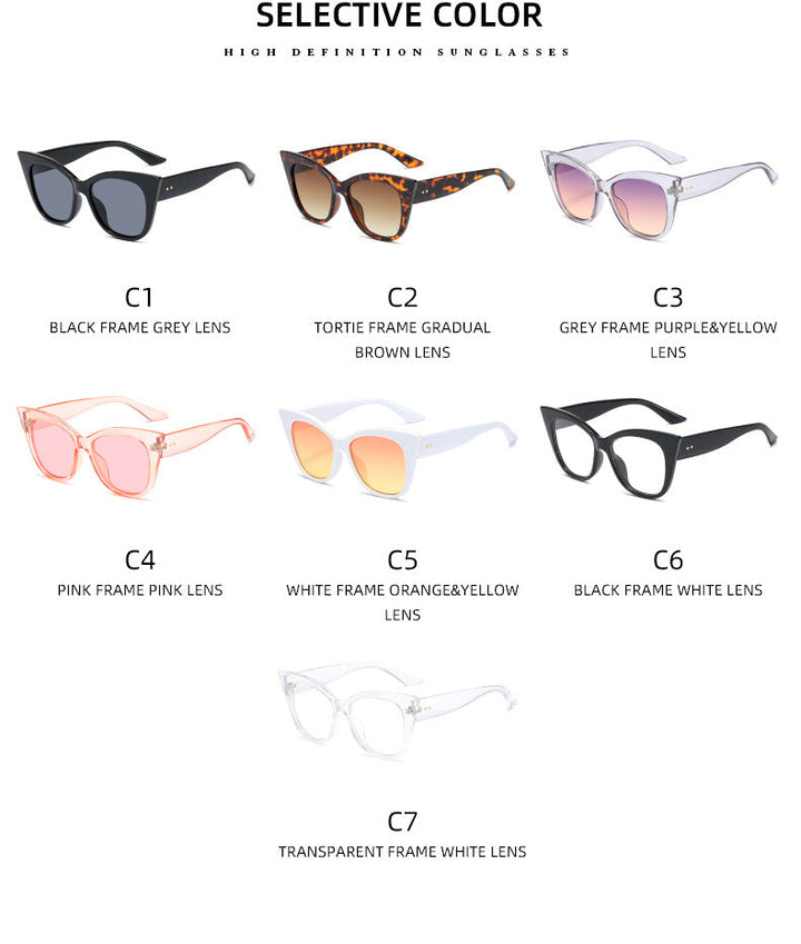 Women extravagant Cat-Eye sunglasses with mirrored lenses