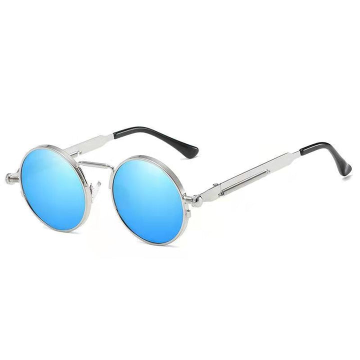Ladies Round Metal Sunglasses with Mirrored Lenses
