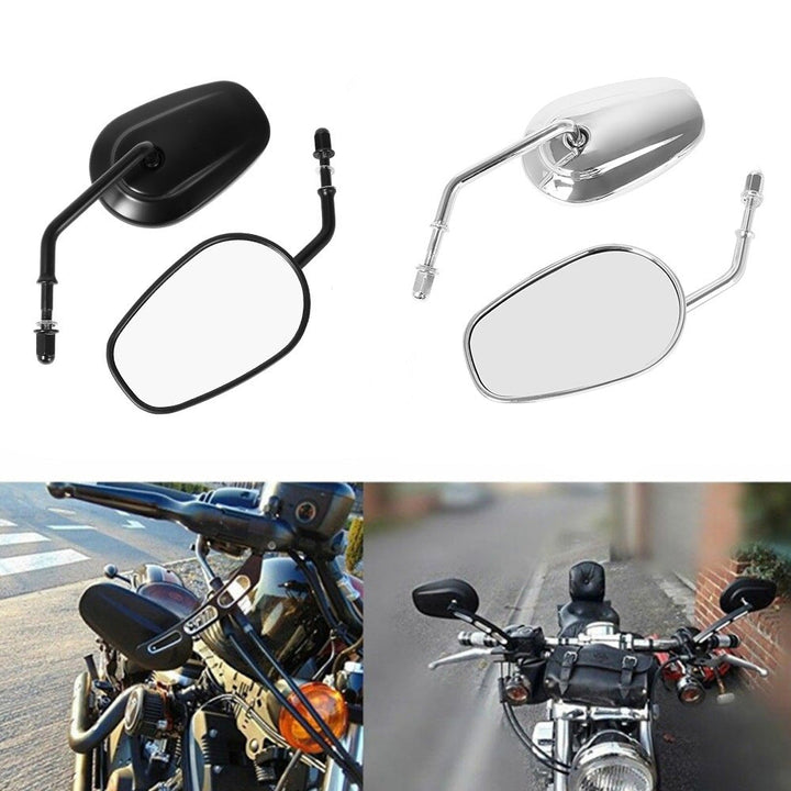 Motorcycle rearview mirror with adjustable arm and sturdy design
