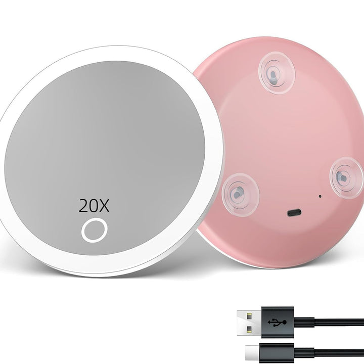 TenX LED Suction Magnifying Makeup Mirror with Touch Sensor USB Rechargeable Portable