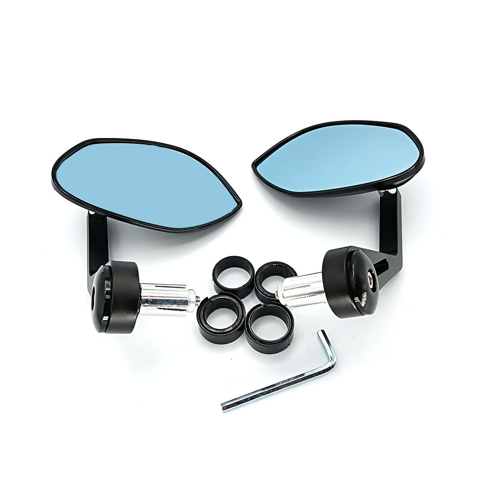Ergonomic motorcycle rearview mirror with scratch-resistant surface