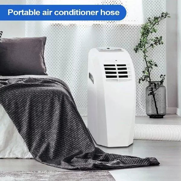 Unisex one size universal flexible corrugated exhaust hose for portable air conditioner with reinforced intake collar and extendable length