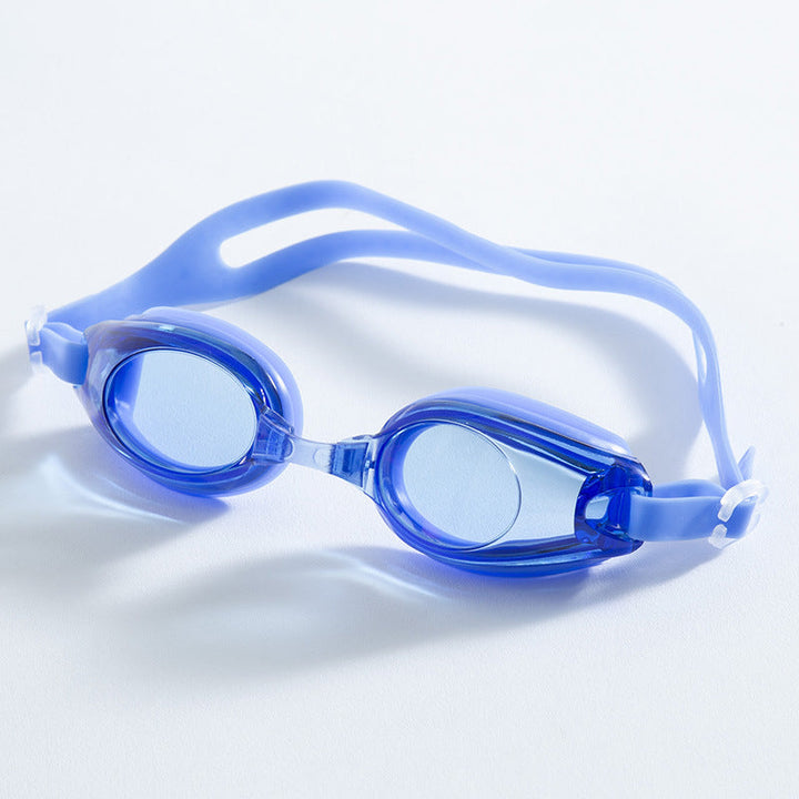 Ergonomic swimming goggles with mirrored field of view