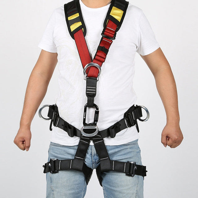 XINDA XDA9516 Outdoor Climbing Polyester High-Strength Rope Adjustable Descender Full-Body Safety Harness