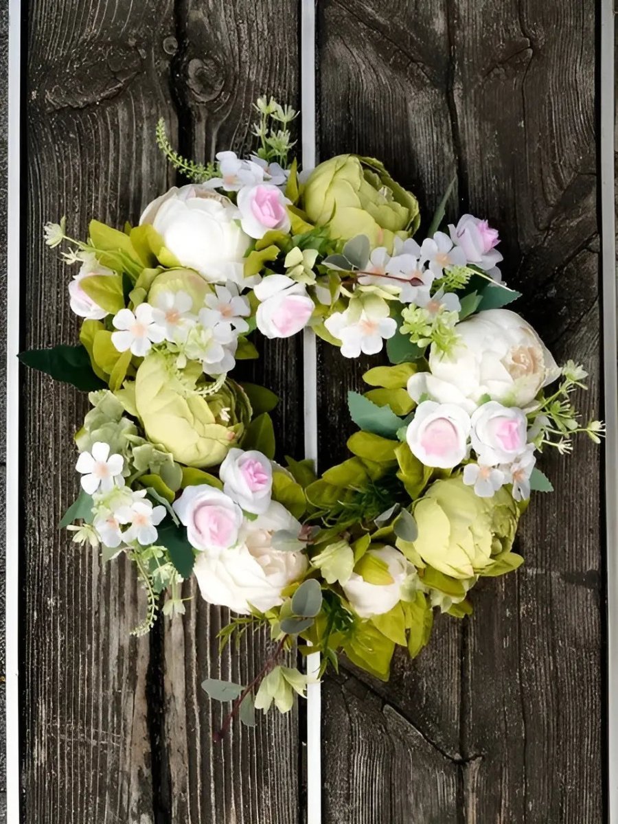 AutumnGlow Autumn Wreath - Artificial Wreath with Realistic Peonies for Outdoors