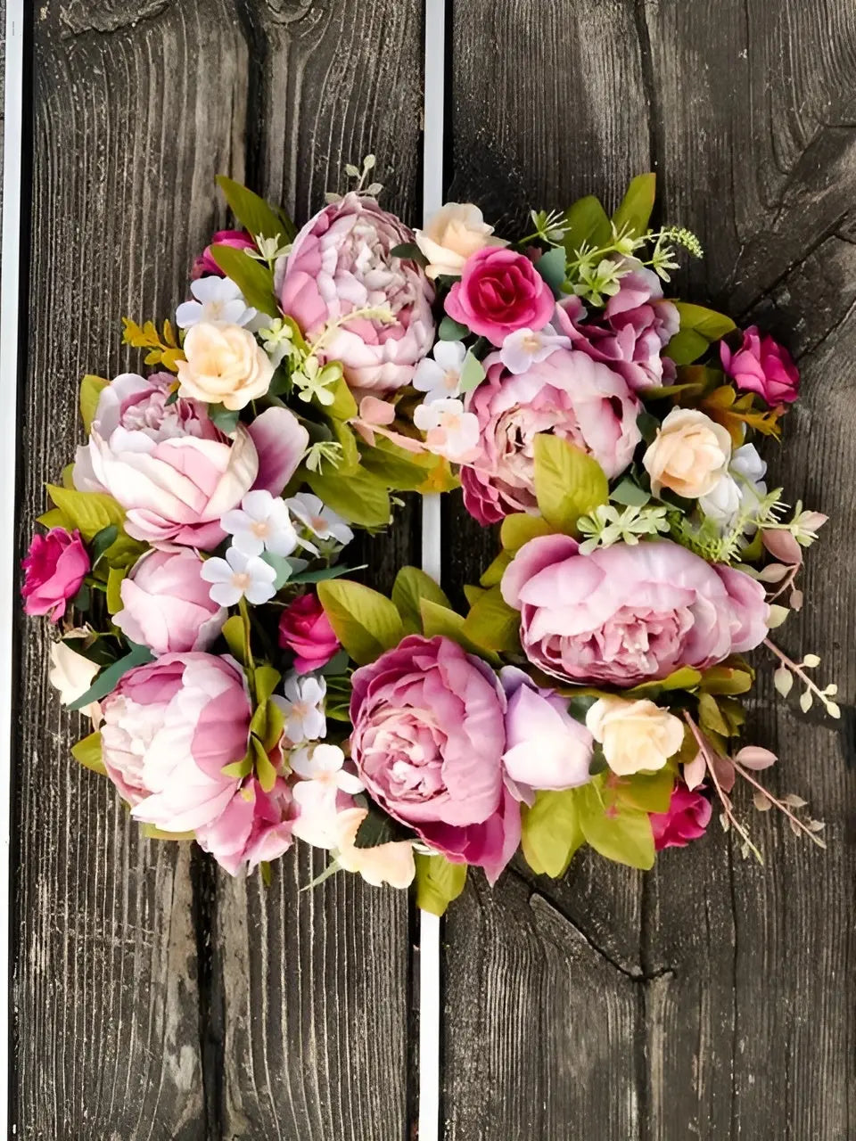 Artificial Wreath - AutumnBloom - Outdoor &amp; Peonies - Cozy Autumn Decoration