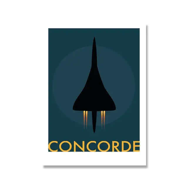 Retro Concorde Airplane Poster on Canvas