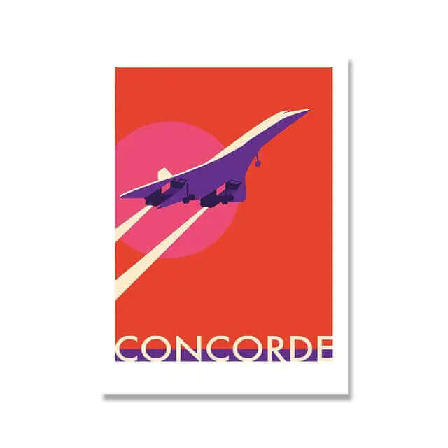Retro Concorde Airplane Poster on Canvas