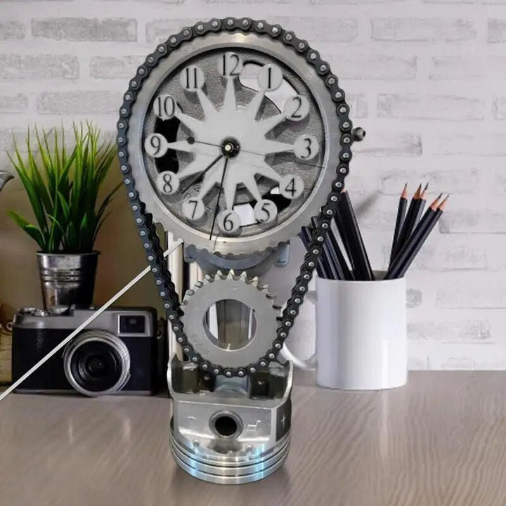 Watch chain with movement - Silent rotating table clock