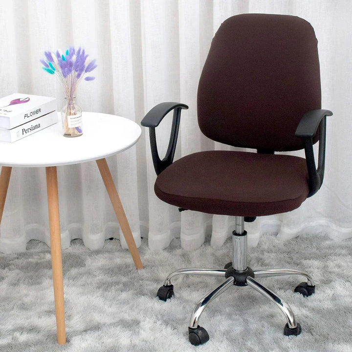 2-piece Split Office Rose Chair Covers