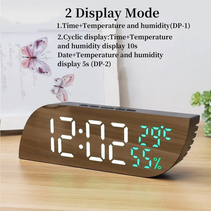 LED Digital Alarm Clock with Dual Display &amp; Unlimited Snooze