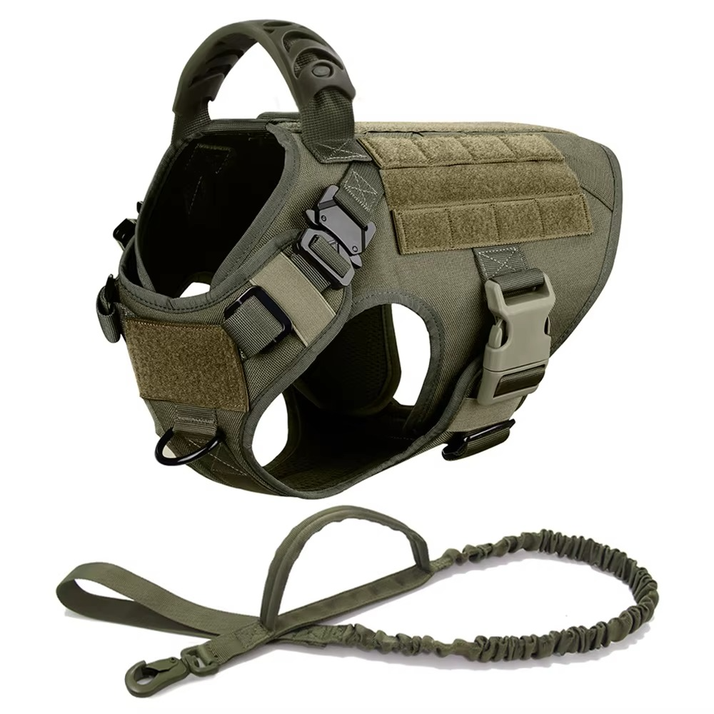 Tactical Dog Harness and Leash Set for Medium and Large Dogs
